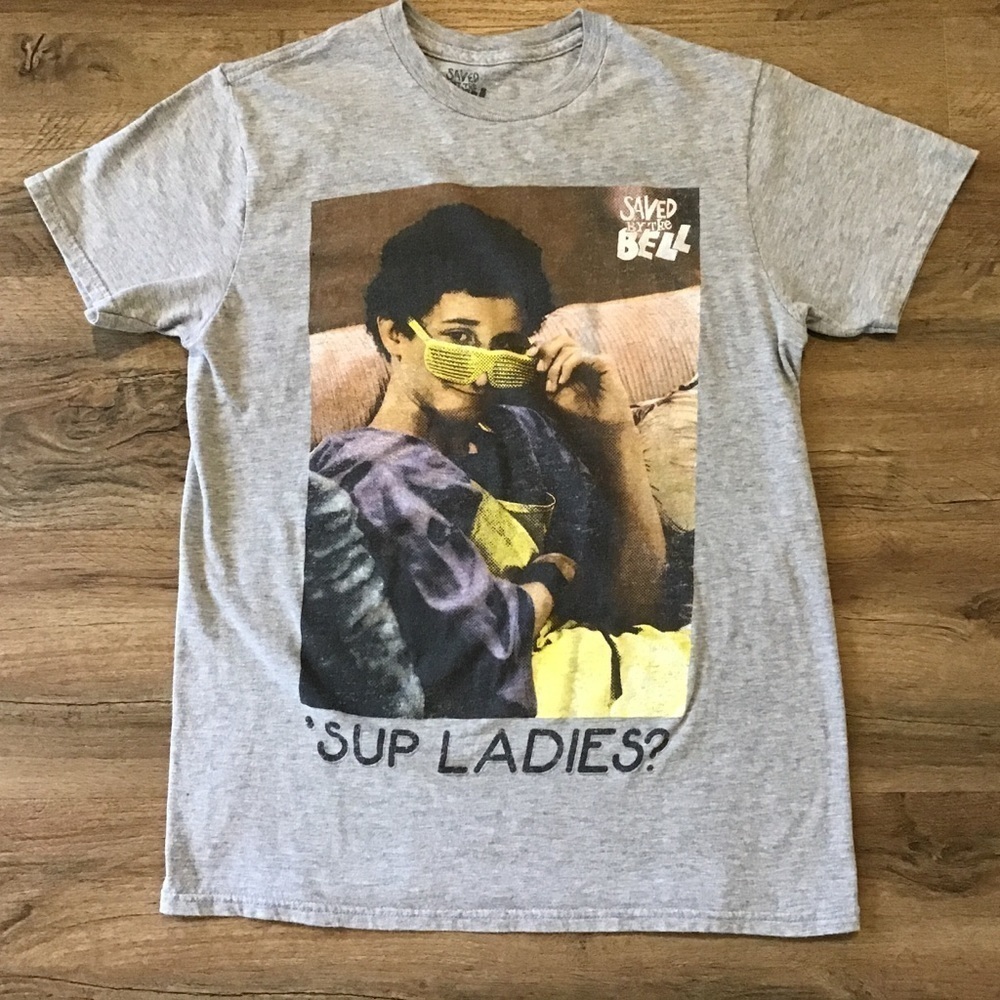 Saved By The Bell T-Shirt Size M Graphic Screech Soft Knit Heather Gray …